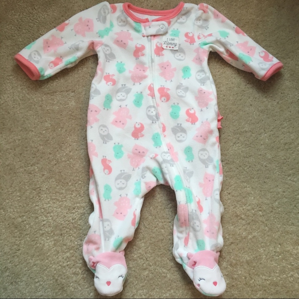 3/$12 Carters Print Fleece Footed Sleeper